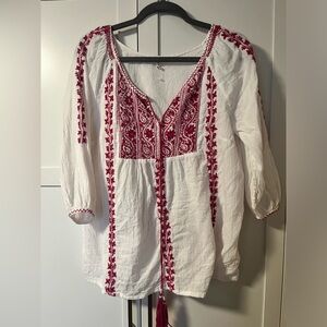 Bohemian embroidered blouse